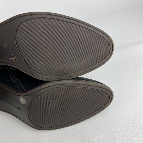 Lucky Brand Womens Pincah 2 Ankle Boots Black Leather Studded Trim size 10M - Picture 13 of 15